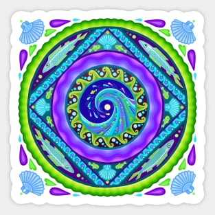 Fish Wave Mandala Sticker